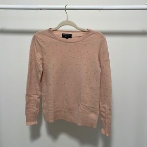 Pink banana republic Italian yarn sweater with beading.